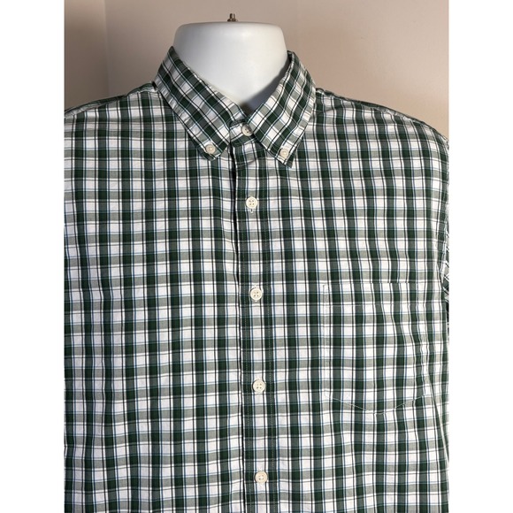 J. Crew Other - J.Crew Performance Slim Untucked Plaid Shirt Mens Large Green White Long Sleeve